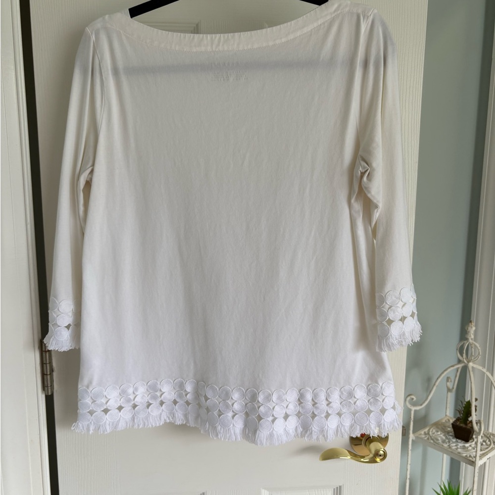 Talbots White lacy blouse